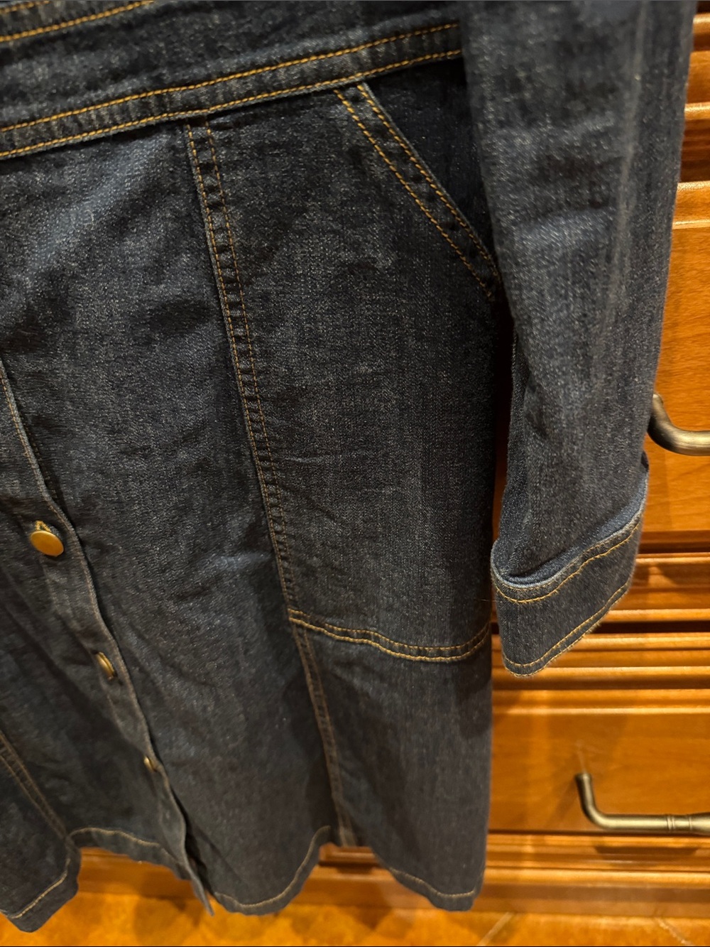 UNTUCKit Dark Blue Denim Button-Front Women’s Jean Dress - Picture 5 of 9